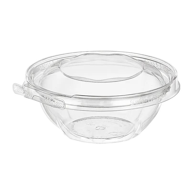 Safe-T-Fresh® Deli Container Hinged With Dome Lid 12 OZ RPET Clear Round 240/Case