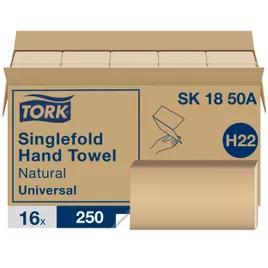 Tork Folded Paper Towel H22 10.25X9.125 IN 5.125X9.125 IN Kraft Single Fold Refill 250 Sheets/Pack 16 Packs/Case
