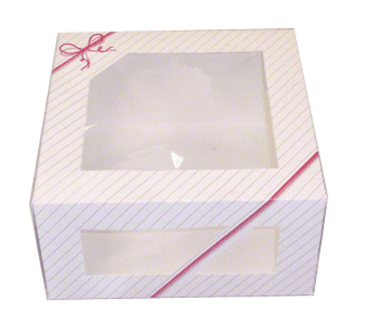 String Ensemble Cake Box 9X9X5 IN Paper White Square With Window 100/Case
