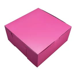 Bakery Box 9X9X4 IN CCNB Pink Square Lock Corner Tuck Top 200/Bundle