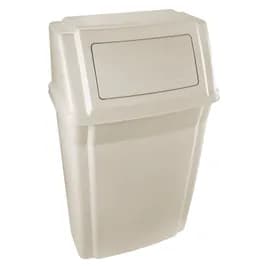 1-Stream Trash Can 11.88X19.88X33.63 IN 15 GAL Beige Resin With Swing Lid 1/Each
