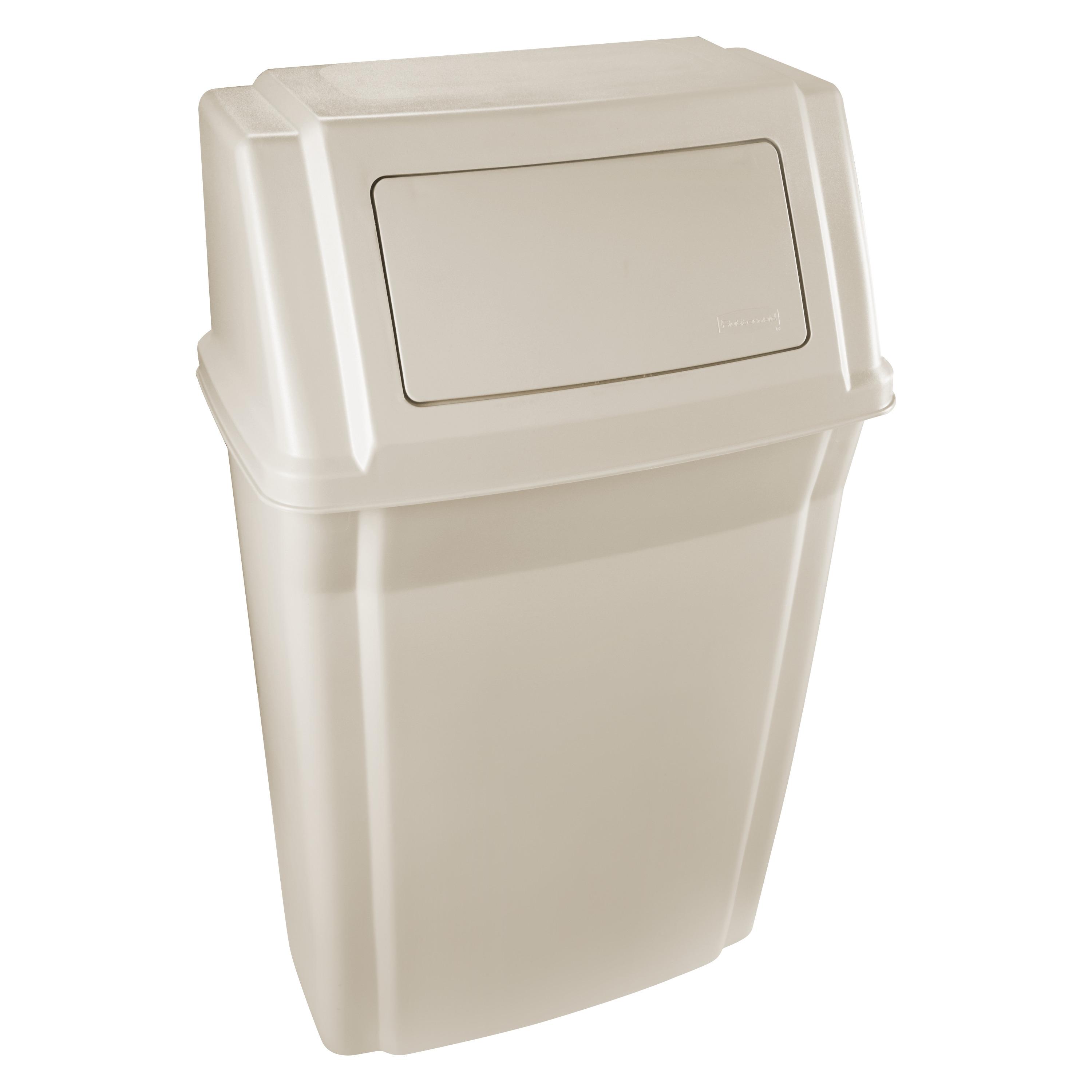 1-Stream Trash Can 11.88X19.88X33.63 IN 15 GAL Beige Resin With Swing Lid 1/Each