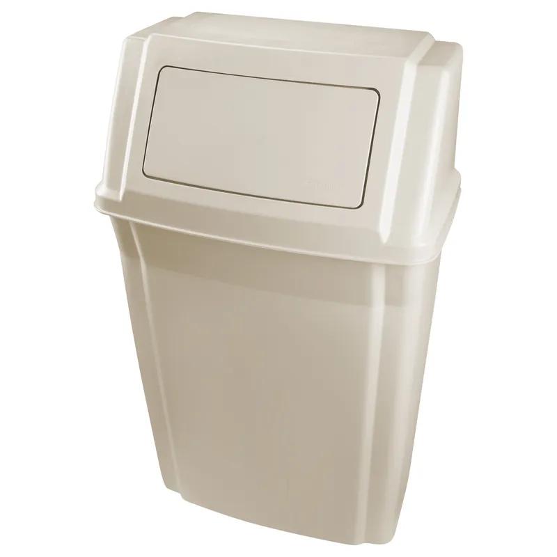 1-Stream Trash Can 11.88X19.88X33.63 IN 15 GAL Beige Resin With Swing Lid 1/Each