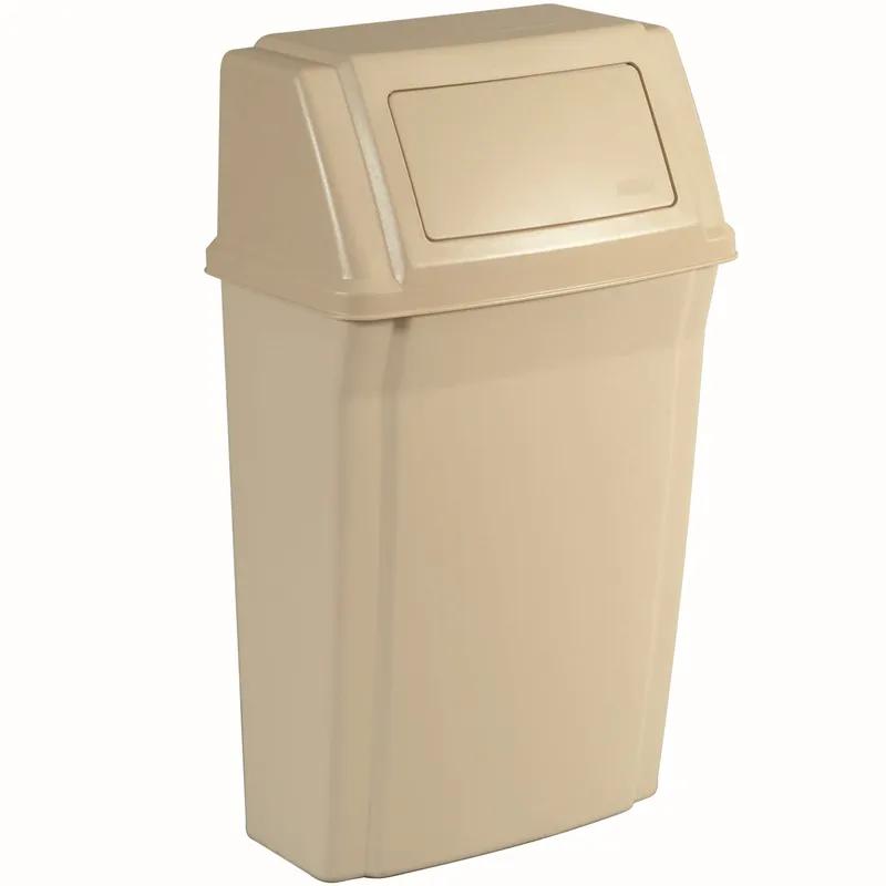 1-Stream Trash Can 11.88X19.88X33.63 IN 15 GAL Beige Resin With Swing Lid 1/Each