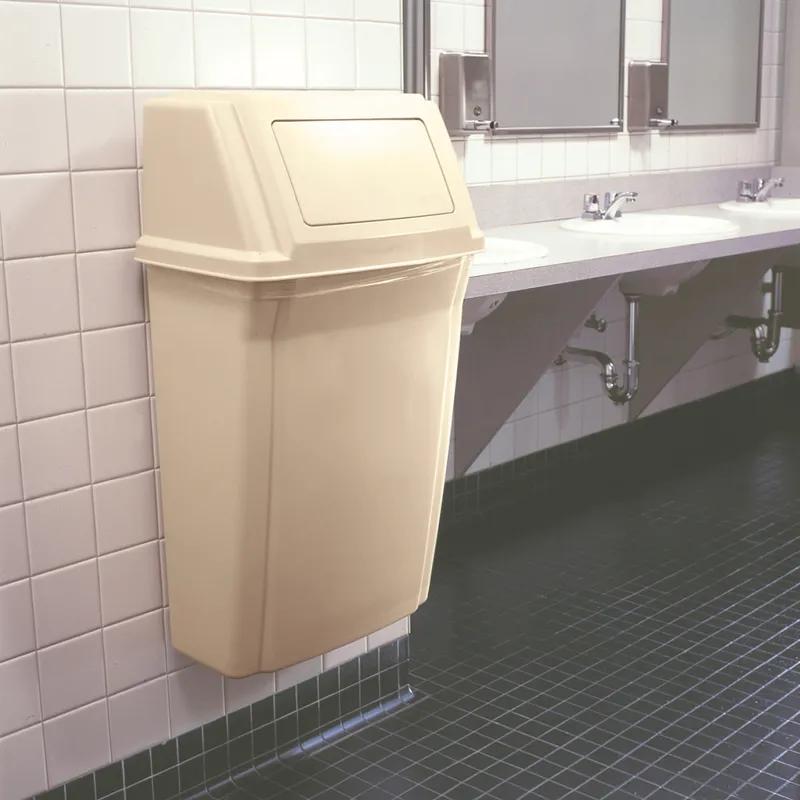 1-Stream Trash Can 11.88X19.88X33.63 IN 15 GAL Beige Resin With Swing Lid 1/Each
