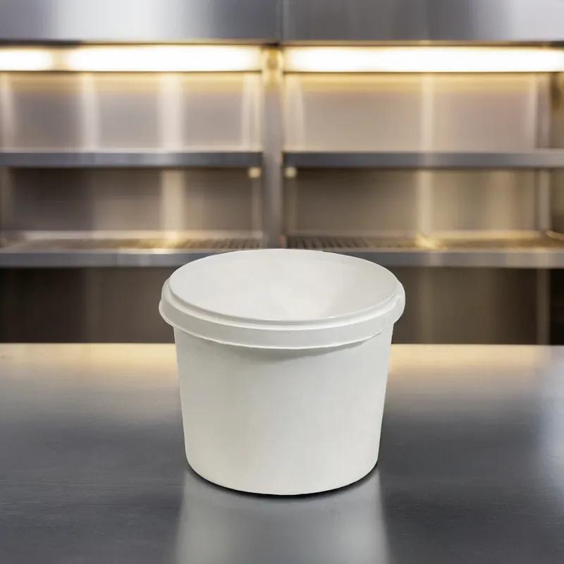 Deli Container Base 160 OZ PP White Round Tamper-Evident Tamper-Resistant 80/Case