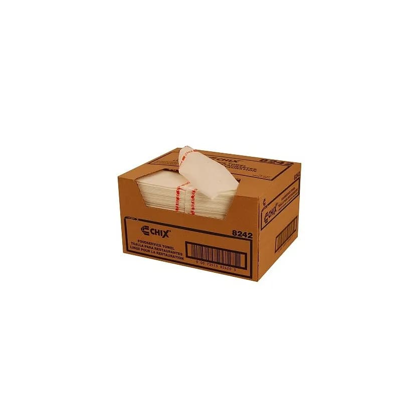 Chicopee® Chix Foodservice Cleaning Towel 21X13 IN Medium Duty Rayon Polyester Red White 150/Case
