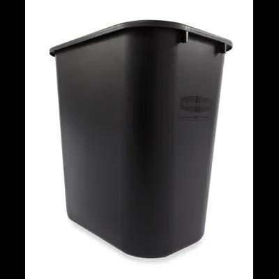 1-Stream Trash Can 14.75X10.5X15 IN 7 GAL 28 QT Black Resin Deskside Food Safe 12/Case