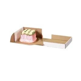 Cake Box 1/2 Size 19X14X5.5 IN Corrugated Paperboard White Kraft Rectangle 25/Case
