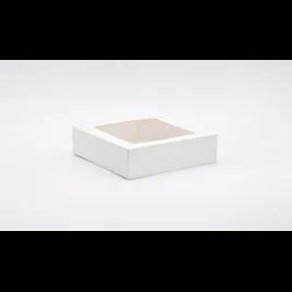 Pie Box 9X9X2.5 IN Paperboard White Square 4 Corner Beers 1-Piece Automatic With Window 200/Case