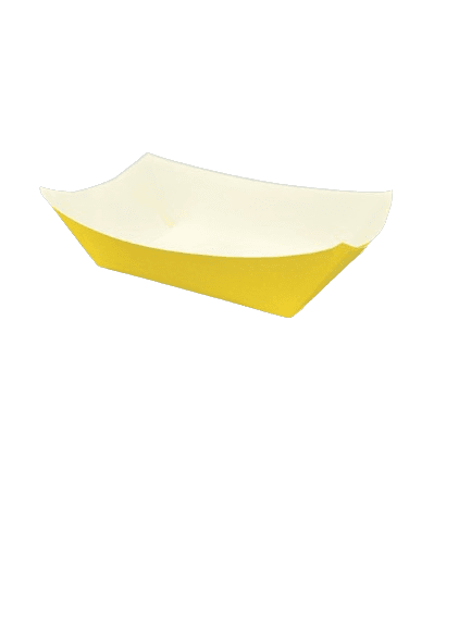 Food Tray 3 LB Paper Yellow Rectangle 500/Case