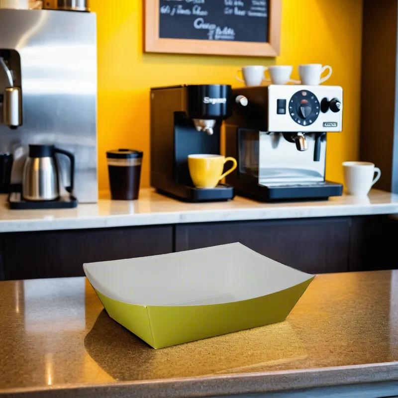 Food Tray 3 LB Paper Yellow Rectangle 500/Case