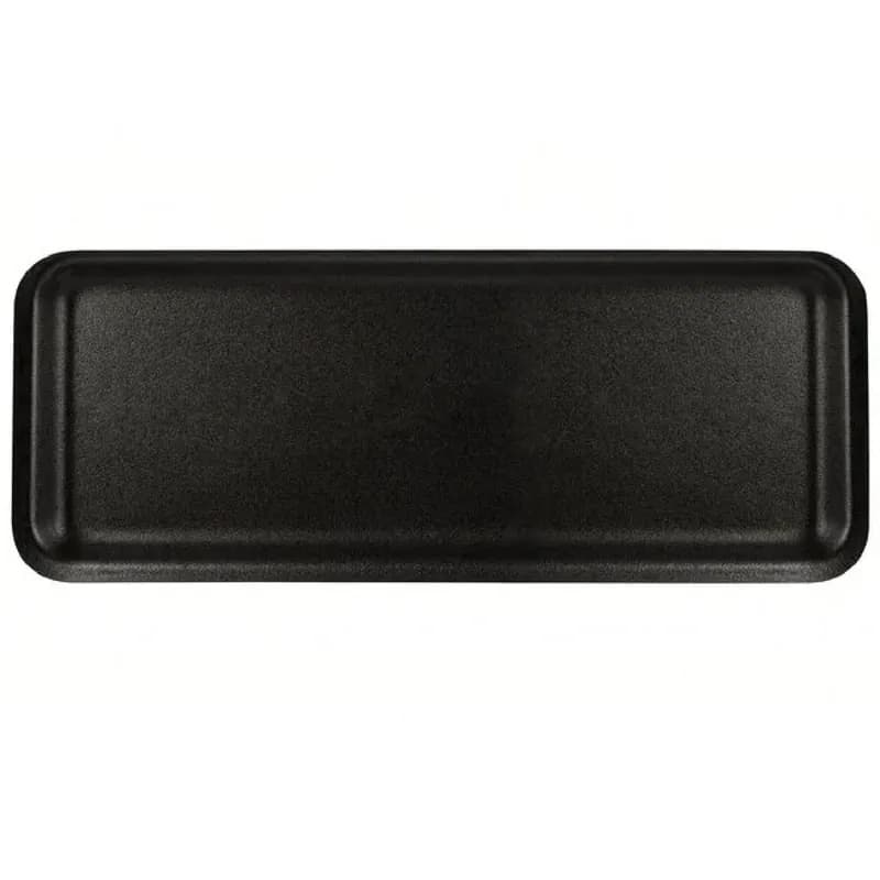 7P Meat Tray 5.81X14.88X0.94 IN Polystyrene Foam Black 250/Case