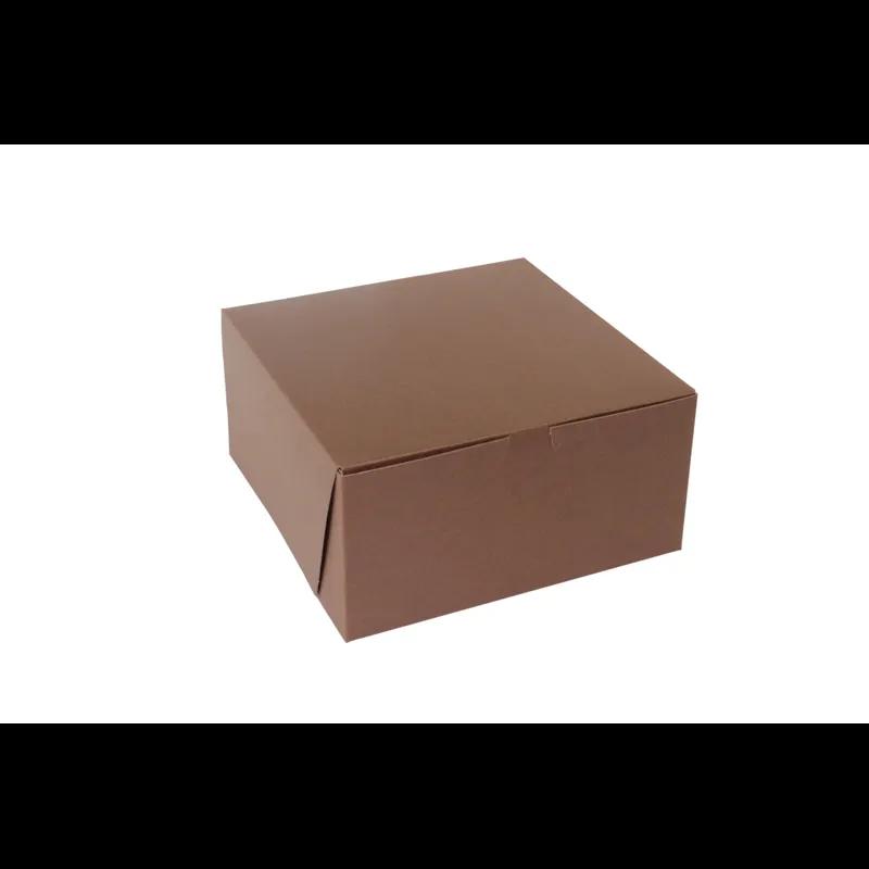 Bakery Box 10X10X5 IN Paperboard Chocolate Corner Lock 1-Piece 100/Case
