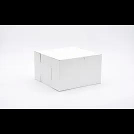 Easy Lock Cake Box 10X10X6 IN SUS Paperboard CRB White Square Lock Corner 1-Piece 100/Bundle