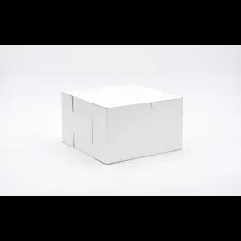 Easy Lock Cake Box 10X10X6 IN SUS Paperboard CRB White Square Lock Corner 1-Piece 100/Bundle