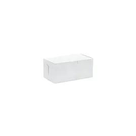 Easy Lock Donut Box 10X6X3.5 IN SUS Paperboard CRB White Rectangle Lock Corner 1-Piece 250/Bundle