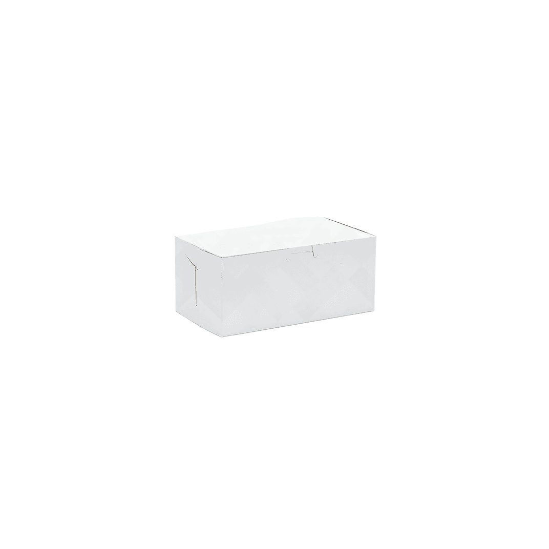 Easy Lock Donut Box 10X6X3.5 IN SUS Paperboard CRB White Rectangle Lock Corner 1-Piece 250/Bundle