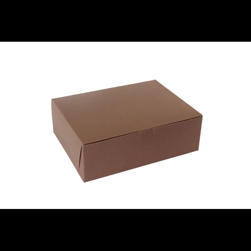 Bakery Box 12X9X4 IN Paperboard Chocolate Corner Lock 1-Piece 100/Bundle