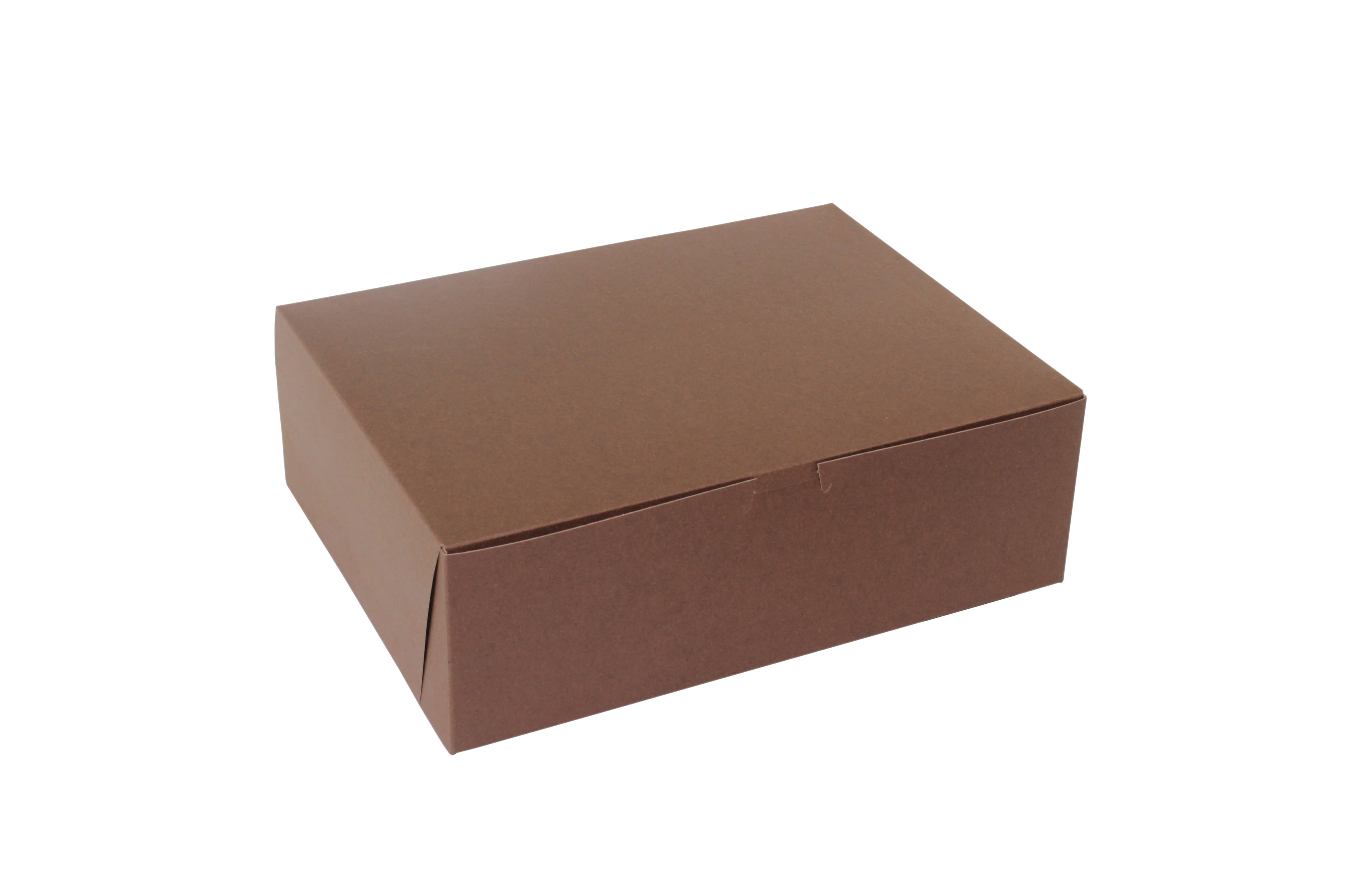 Bakery Box 12X9X4 IN Paperboard Chocolate Corner Lock 1-Piece 100/Bundle