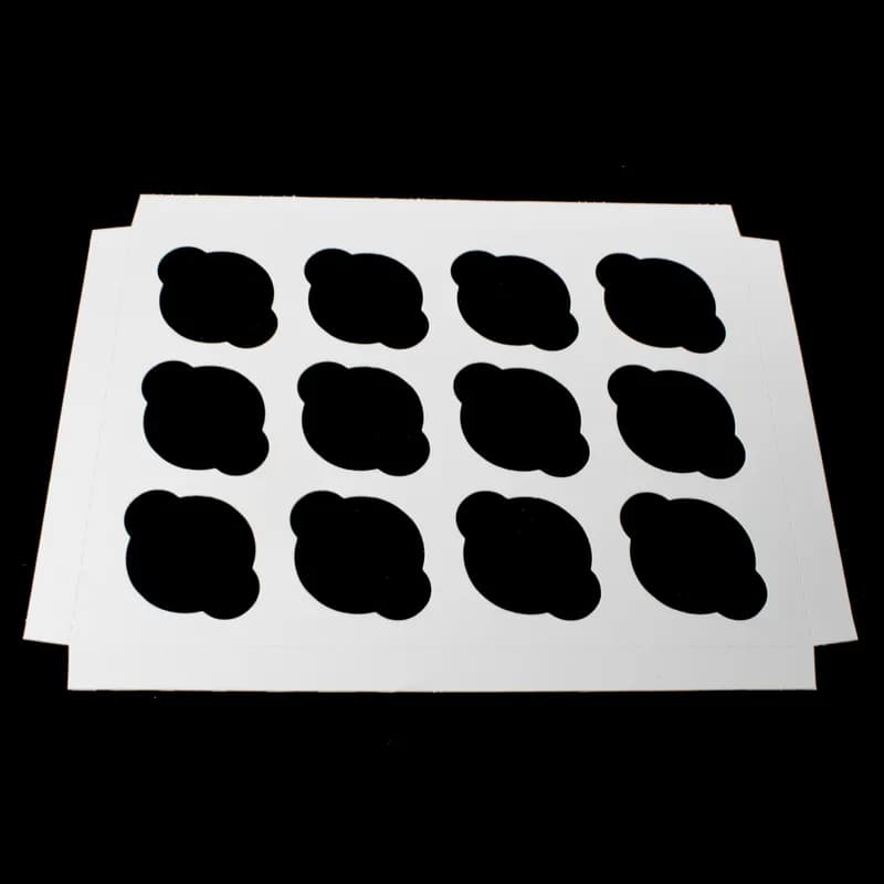 Cupcake Insert 13.9375X9.9375X0.875 IN 12 Compartment Cardboard White Kraft 100/Bundle