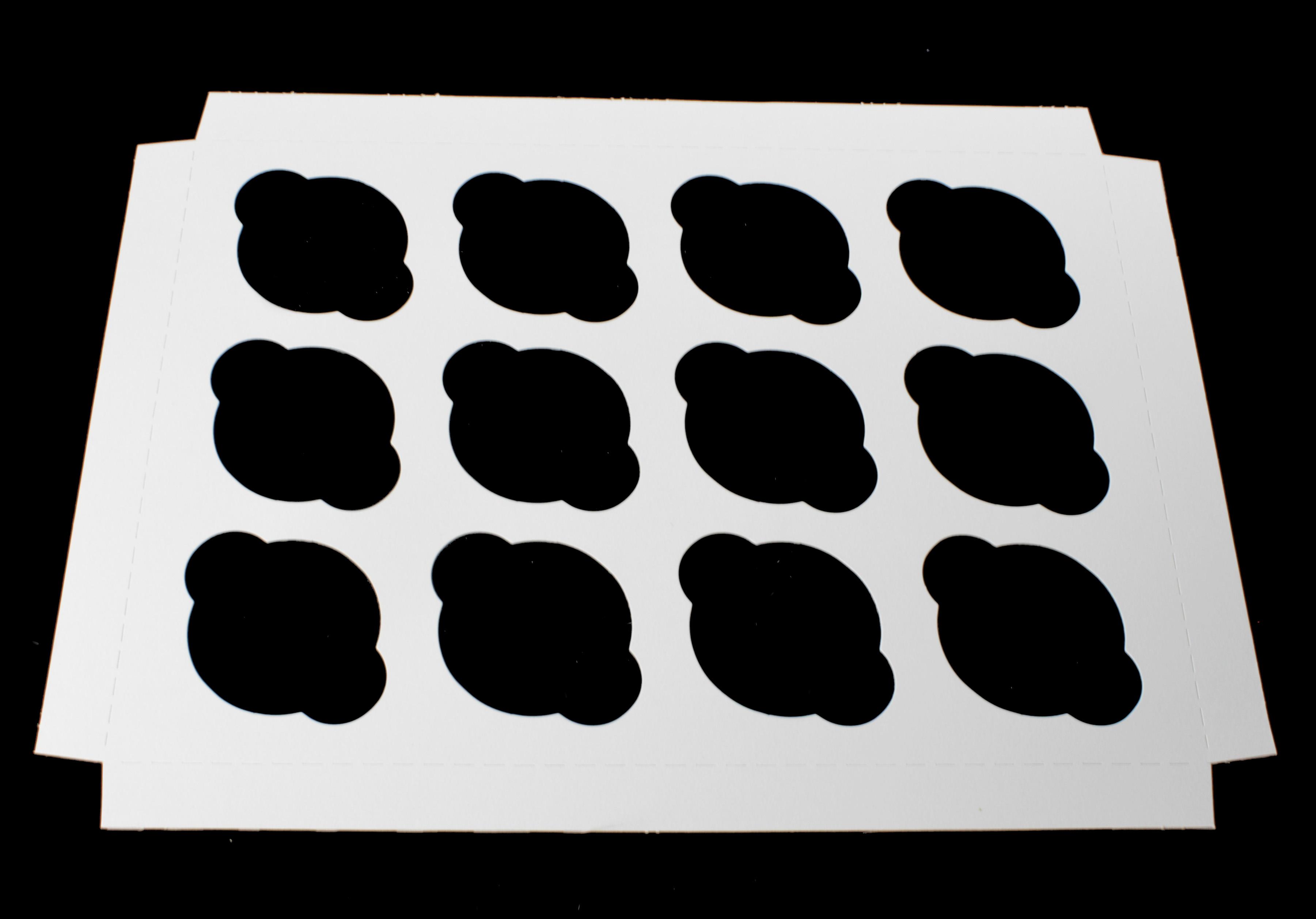 Cupcake Insert 13.9375X9.9375X0.875 IN 12 Compartment Cardboard White Kraft 100/Bundle