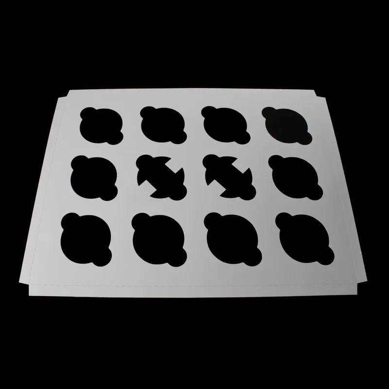 Cupcake Insert Jumbo 18.9375X13.9375X0.625 IN 12 Compartment Cardboard White Kraft 100/Case