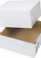 Cake Box 10X10X5 IN Corrugated Paperboard Square 2-Piece 25/Bundle