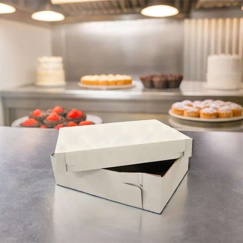 Cake Box 16X16X6 IN Corrugated Paperboard Square 2-Piece 25/Bundle