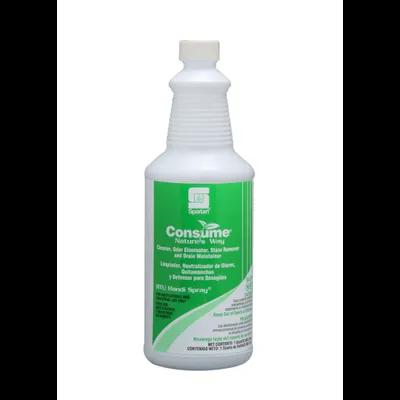 Consume® Pleasant Scent Deodorizer Degreaser Drain Maintainer Cleaner 1 QT Alkaline RTU Enzymatic 12/Case