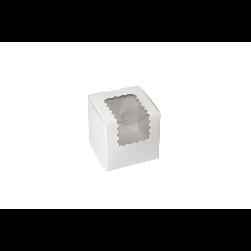Bakery Box 4X4X4 IN Paperboard White With Window 100/Bundle