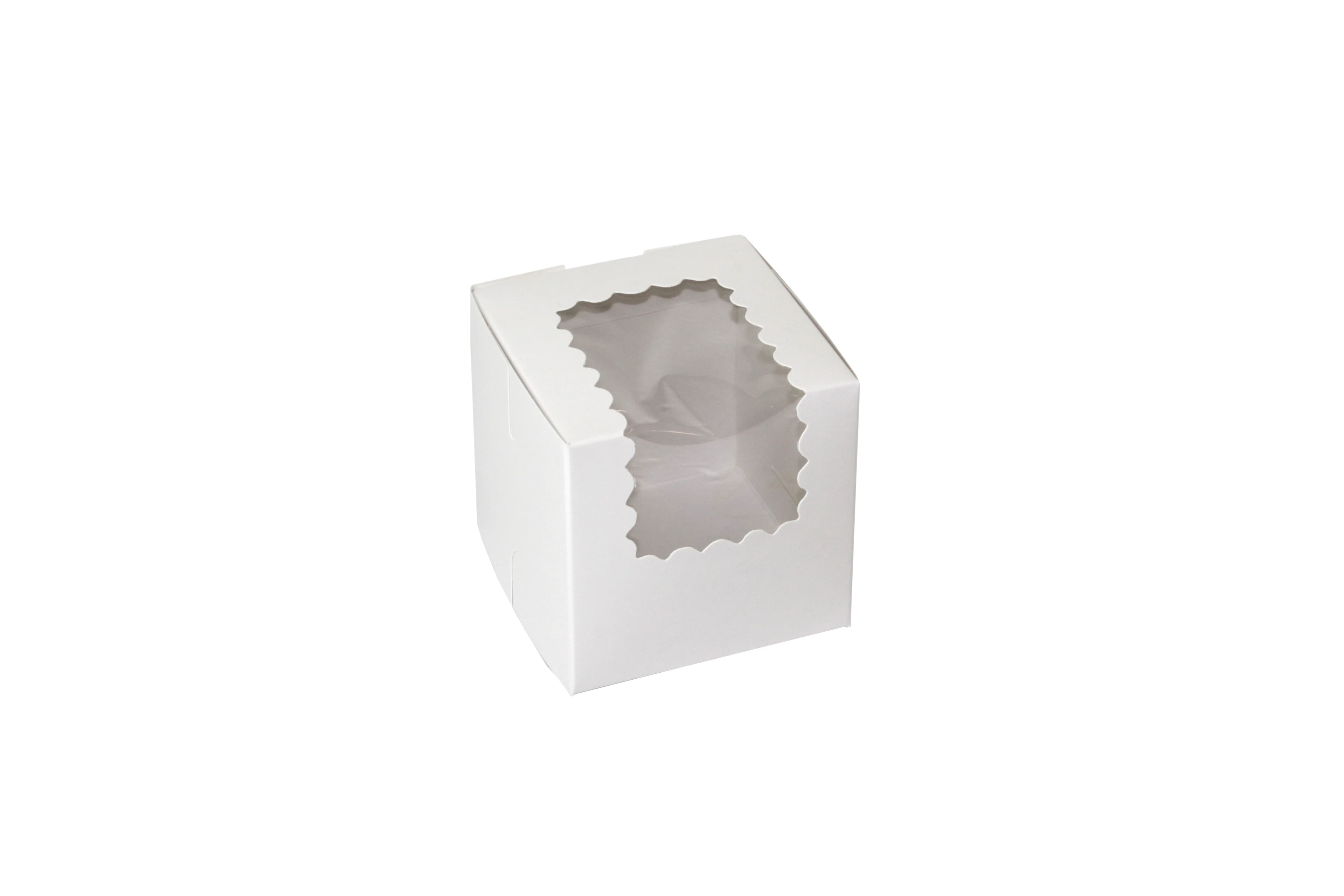 Bakery Box 4X4X4 IN Paperboard White With Window 100/Bundle