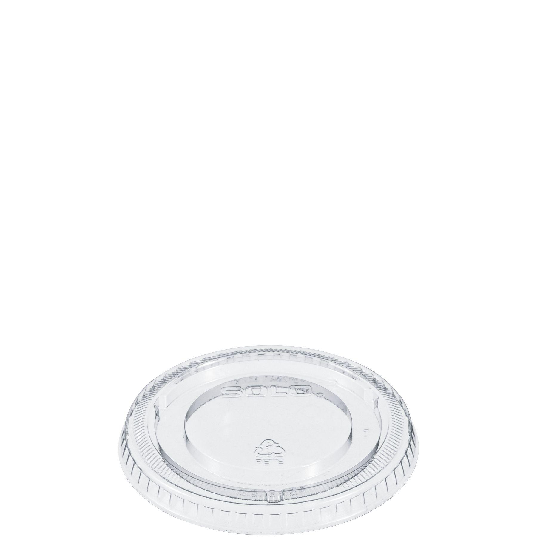 Dart® Lid Flat 3.413X0.358 IN PET Clear For 3.5 OZ Cold Cup No Hole Not Vented Freezer Safe 100 Count/Pack 25 Packs/Case