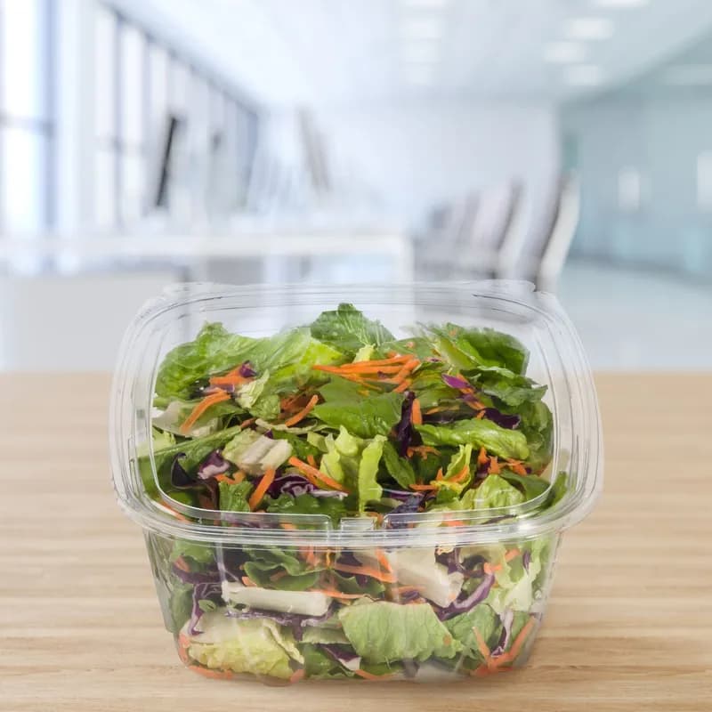 Dart® ClearPac® SafeSeal™ Cold Deli Container Hinged With Flat Lid 64 OZ PET Clear Rectangle 100 Count/Pack 2 Packs/Case