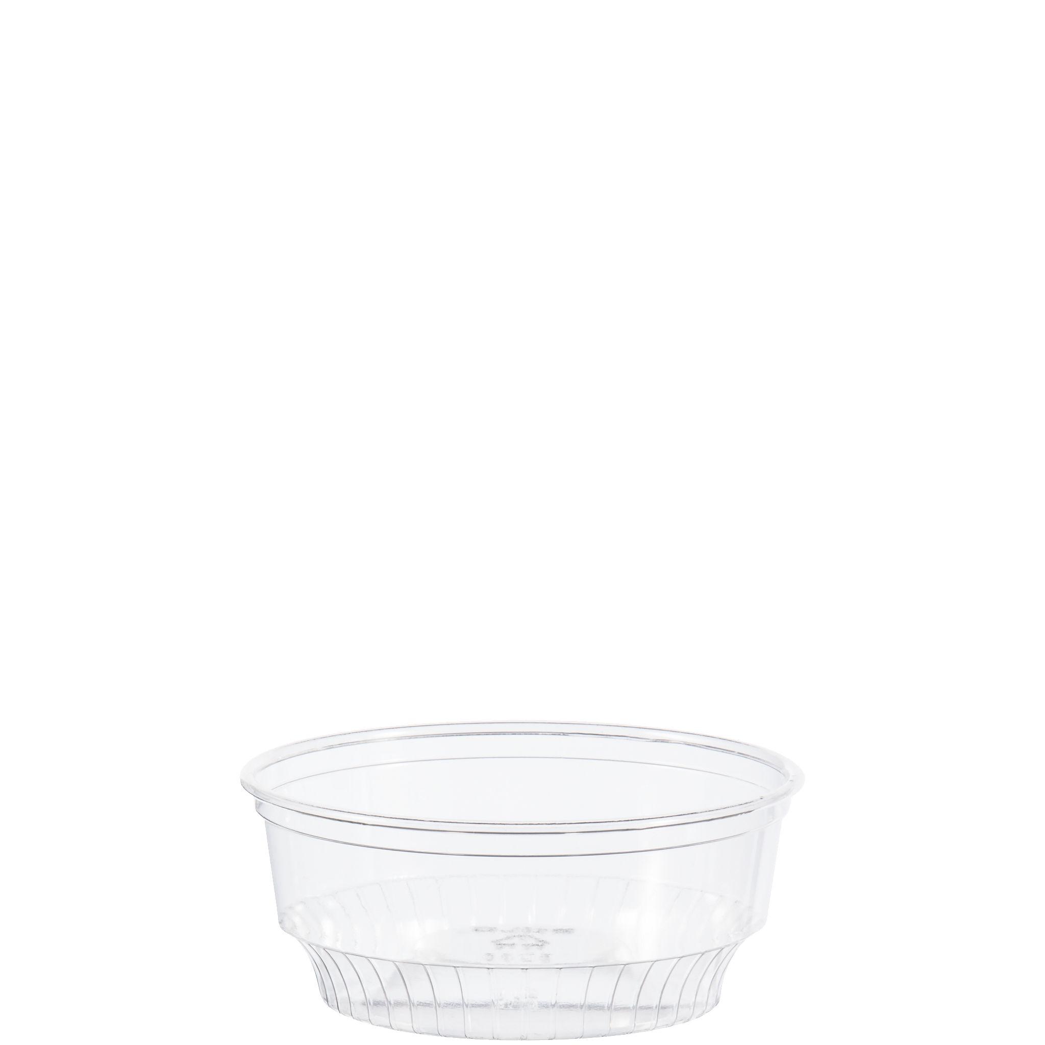 Solo® SoloServe® Dessert Container Base 3.5 OZ PET Clear Round 50 Count/Pack 20 Packs/Case 1000 Count/Case