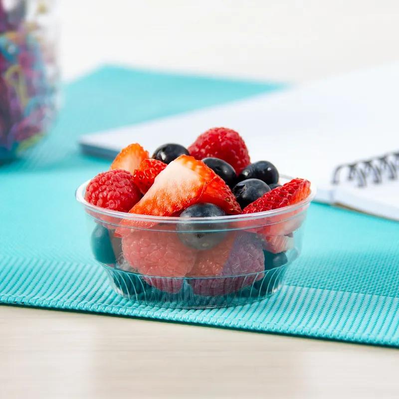 Solo® SoloServe® Dessert Container Base 3.5 OZ PET Clear Round 50 Count/Pack 20 Packs/Case 1000 Count/Case