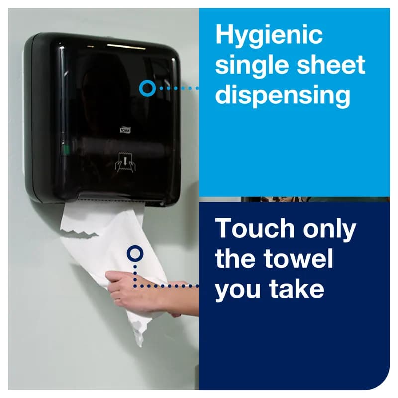 Tork Matic® H1 Paper Towel Dispenser Plastic Wall Mount Black Hard Roll High Capacity Elevation Range 1/Case