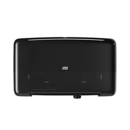 Tork T2 Toilet Paper Dispenser 5.688X17X10.125 IN Plastic Wall Mount Black 2-Roll Mini Jumbo Roll Tissue (JRT) 1/Case