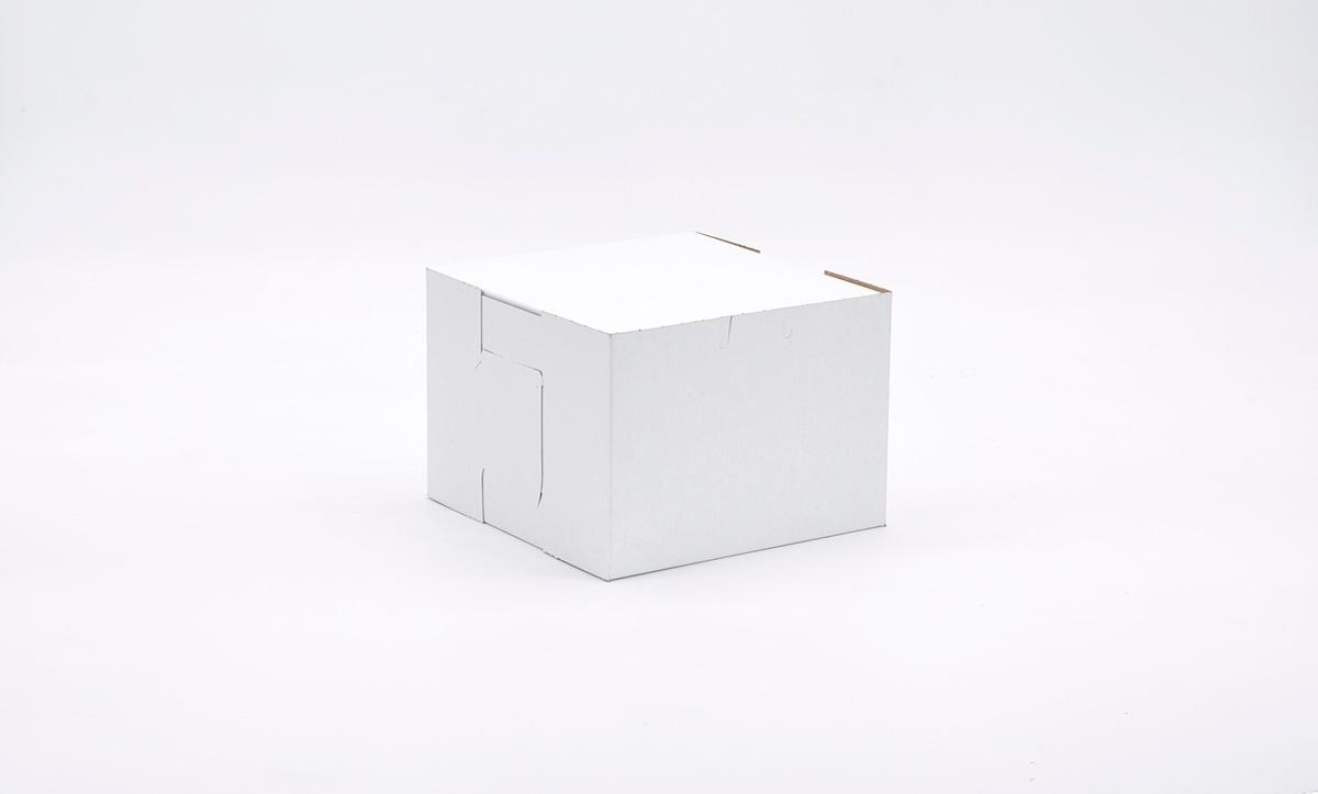 Easy Lock Cake Box 7X7X5 IN SUS Paperboard CRB White Square Lock Corner 1-Piece 100/Bundle