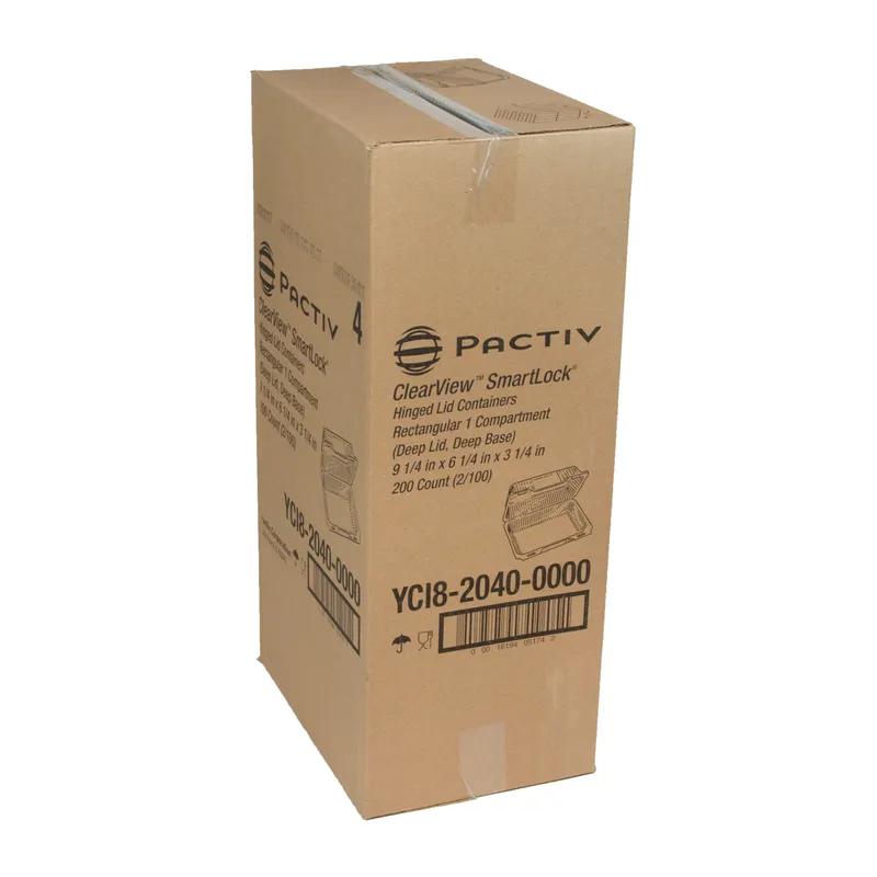 Take-Out Container Hinged With Dome Lid 9.25X6.25X3.25 IN OPS Clear Rectangle 200/Case