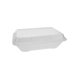 Take-Out Container Hinged With Dome Lid 9X6.5X2.8 IN Polystyrene Foam White Rectangle 150/Case