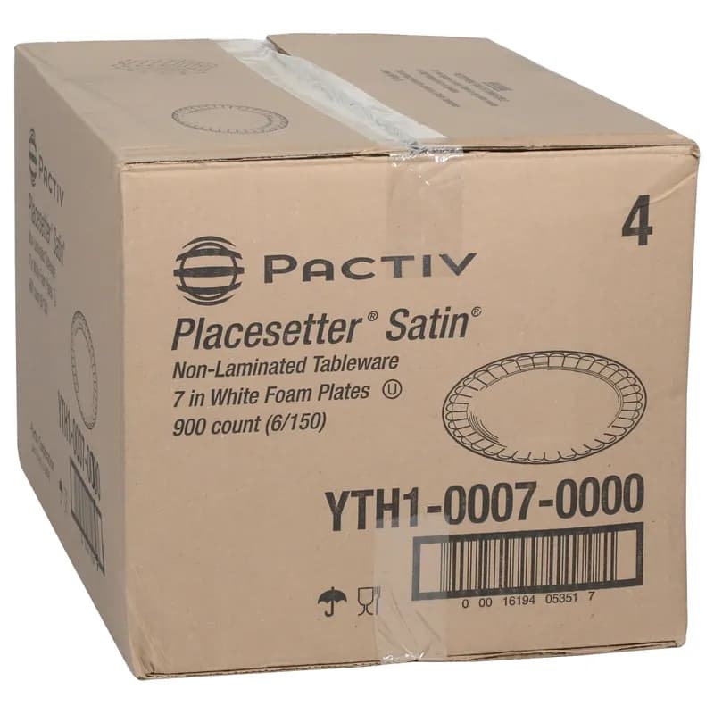 Plate 7X0.6 IN Polystyrene Foam White 900/Case