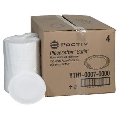 Plate 7X0.6 IN Polystyrene Foam White 900/Case