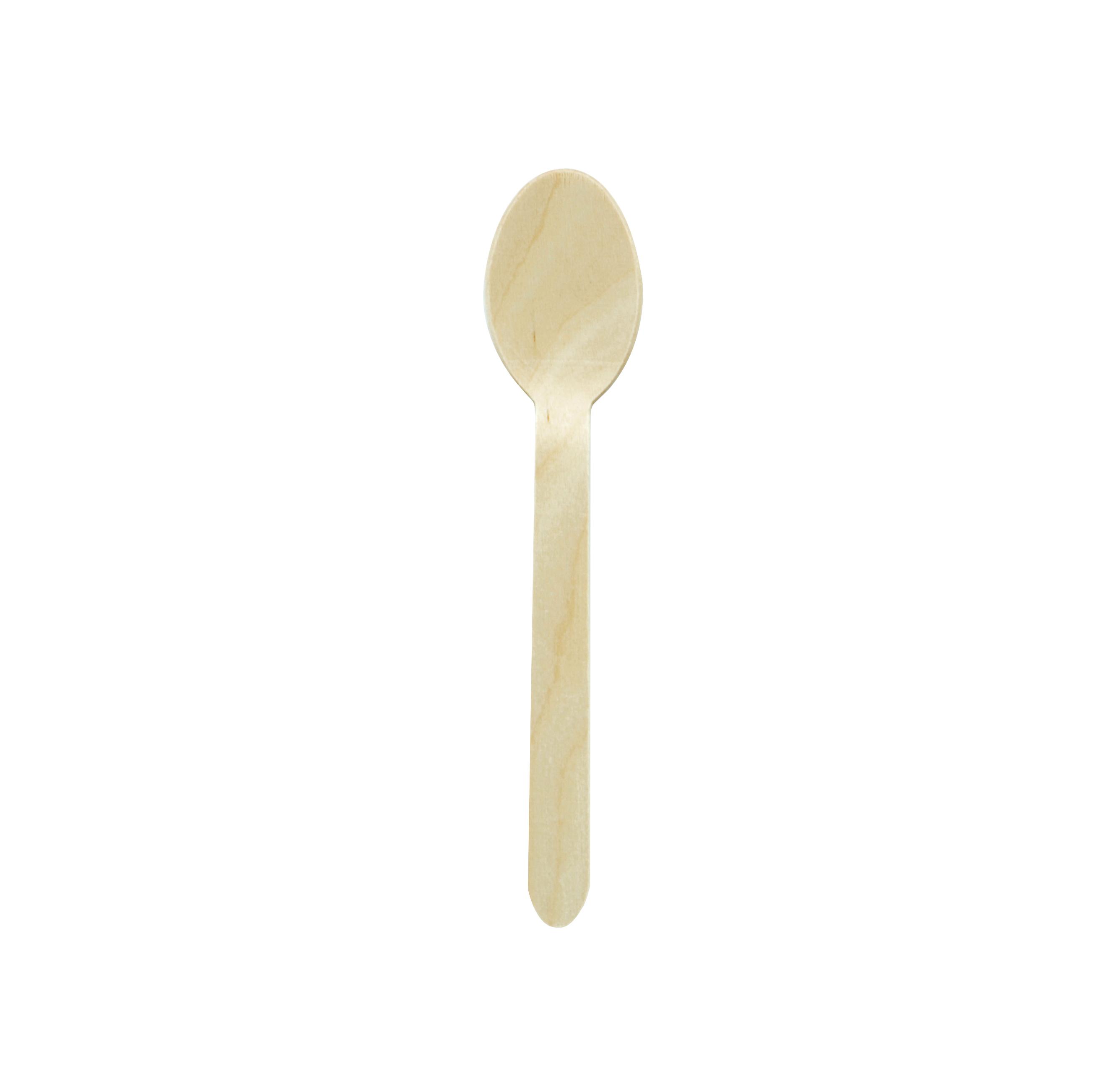 Spoon 6.2 IN Wood Natural 100 Count/Pack 20 Packs/Case 2000 Count/Case