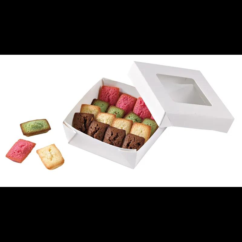 Kray Bakery Box 12 OZ 3.9X3.9X1.6 IN Corrugated Paperboard White With Window 25 Count/Pack 10 Packs/Case 250 Count/Case