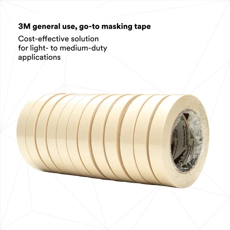 3M™ 201+ Masking Tape 0.71IN X60.14YD Tan Crepe Paper Rubber 48/Case