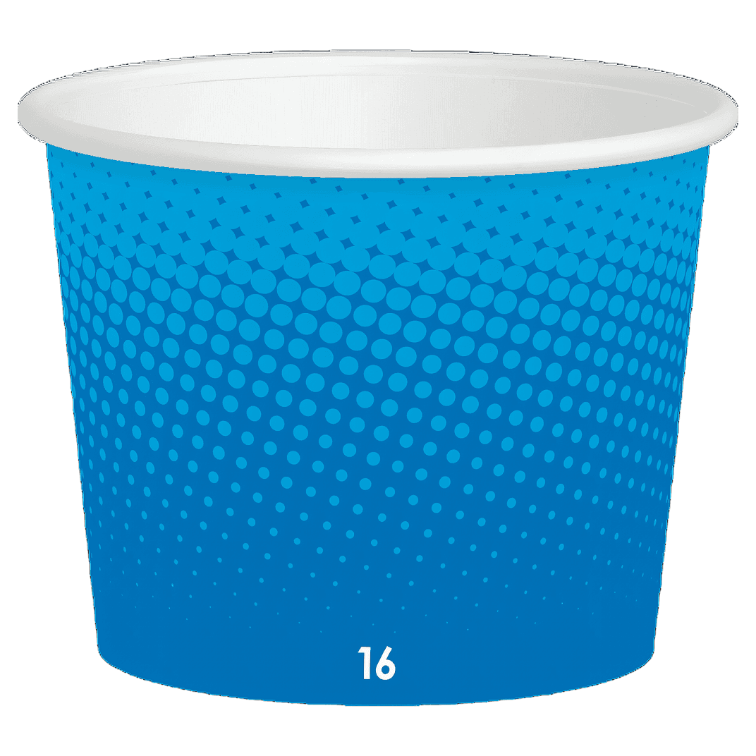 Dessert Container 16 OZ Paper Blue Round 1000/Case