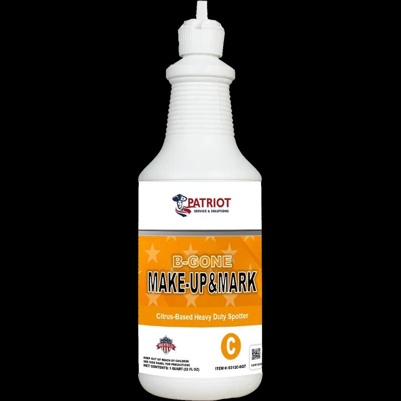 Patriot® B-Gone Citrus Scent Laundry Stain Remover 32 OZ Make-Up, Mark and Wax Remover 6/Case