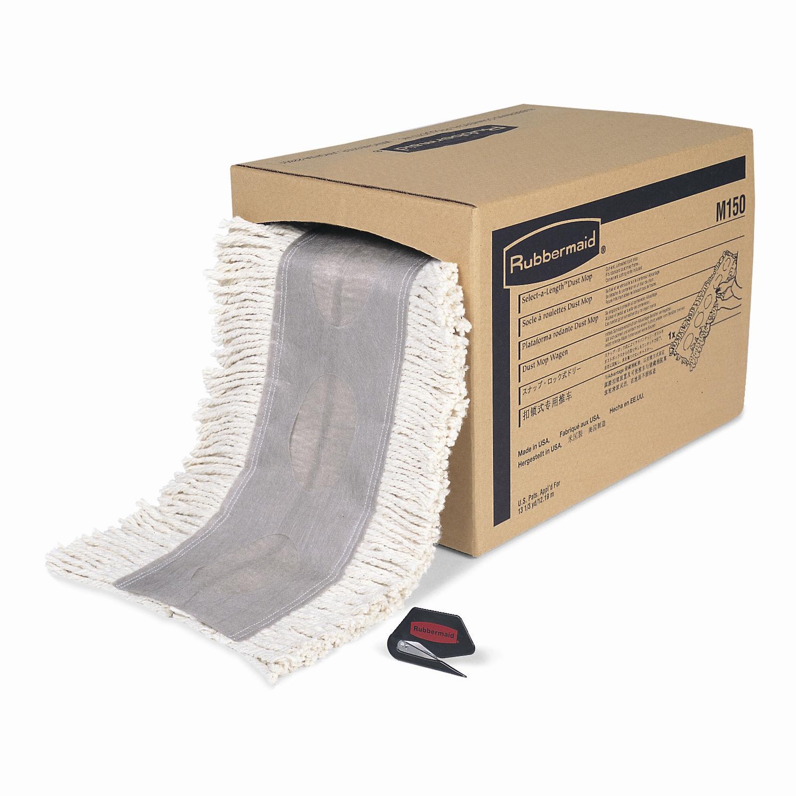 Dust Mop Head 5IN X40FT White Cotton Cut to Length 1/Each