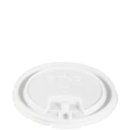 Solo® Lid 3.653X0.33 IN PS White For 10-24 OZ Hot Cup Lock-Back 100 Count/Bag 10 Bags/Case 1000 Count/Case